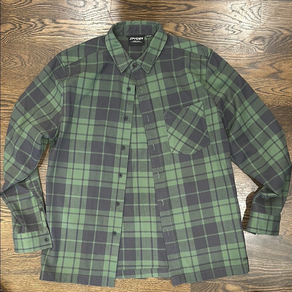 Spyder Men's Green Plaid Shirt